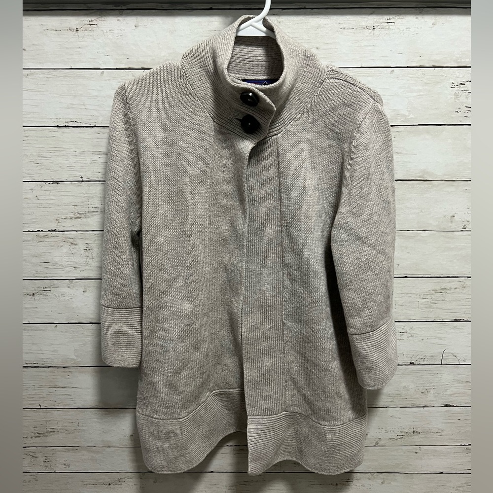 Patagonia Lambs Wool Cardigan Cape Jacket Chunky Knit Sweater